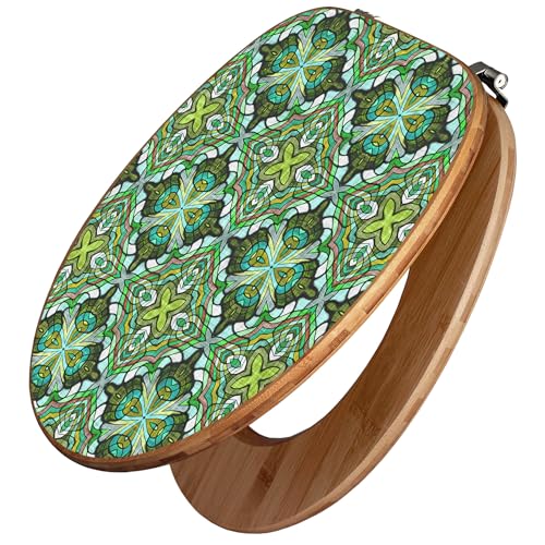 banjado Design WC Sitz Bambus 45x37,5cm / Toilettendeckel Holz/hochwertiger Toilettensitz/Bambus-Toilettendeckel für alle gängigen Toiletten - Grünes Muster banjado Design WC Sitz Bambus 45x37,5cm / Toilettendeckel Holz/hochwertiger Toilettensitz/Bambus-Toilettendeckel für alle gängigen Toiletten - Grünes Muster von banjado