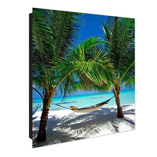 banjado® Großer Schlüsselkasten Glas/Schlüsselbox 30cm x 30cm mit 50 Haken - Motiv Strand/Schlüsselkasten modern für Schlüsselaufbewahrung mit beschreibbarer, magnetischer Glastür banjado® Großer Schlüsselkasten Glas/Schlüsselbox 30cm x 30cm mit 50 Haken - Motiv Strand/Schlüsselkasten modern für Schlüsselaufbewahrung mit beschreibbarer, magnetischer Glastür von banjado