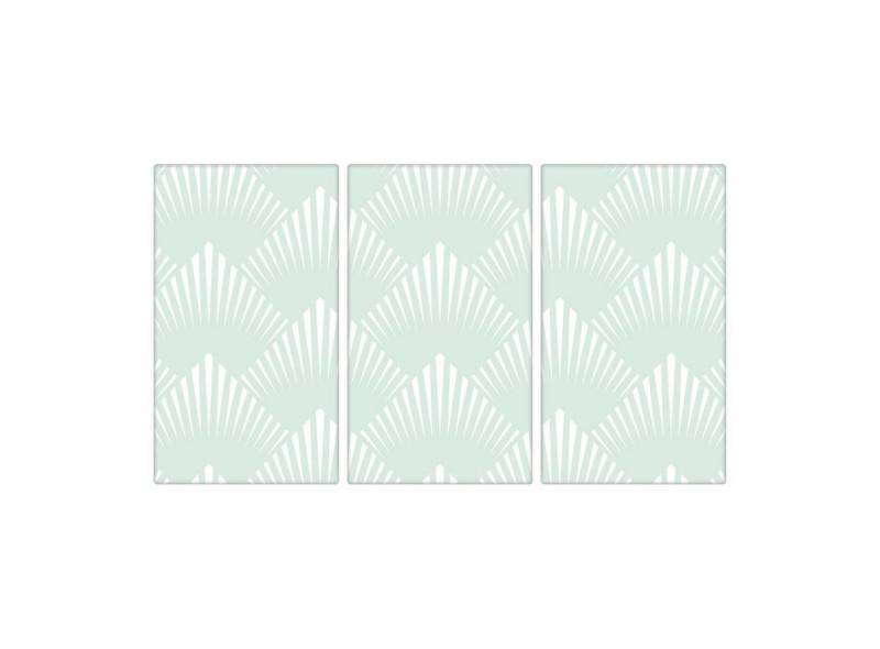 banjado Herd-Abdeckplatte Glas Strahlen Mint, (gehärtet, 3 tlg., inkl. selbstklebende Gummifüßchen) von banjado