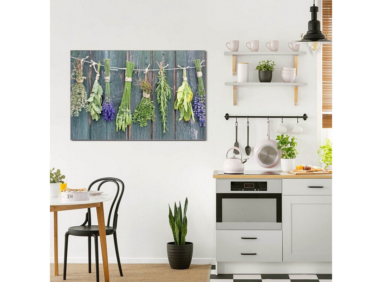 banjado Magnettafel Glas Acht Kräuter, (gehärtetes Glas, 4 Magnete inklusive) von banjado