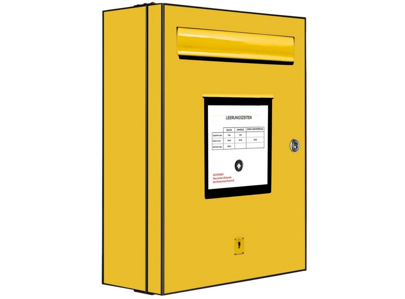 banjado Medizinschrank Stahl Briefkasten Gelb (abschließbar, 3 große und 2 kleine Fächer) 35 x 46 x 15cm von banjado
