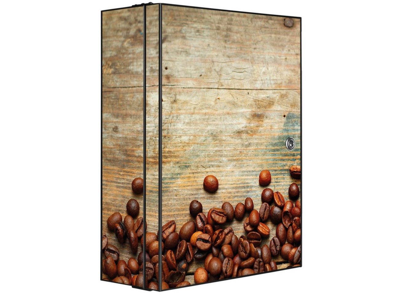 banjado Medizinschrank Stahl Kaffeebohnen (abschließbar, 3 große und 2 kleine Fächer) 35 x 46 x 15cm von banjado