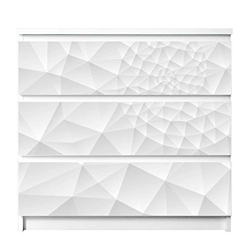 banjado® Möbelfolie selbstklebend für die IKEA Malm Kommode 3 Schubladen - Schrankfolien selbstklebend mit Motiv Nautilus/Möbelfolie Malm für Kinder von banjado