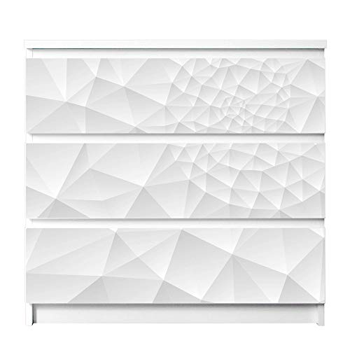 banjado® Möbelfolie selbstklebend für die IKEA Malm Kommode 3 Schubladen - Schrankfolien selbstklebend mit Motiv Nautilus/Möbelfolie Malm für Kinder von banjado