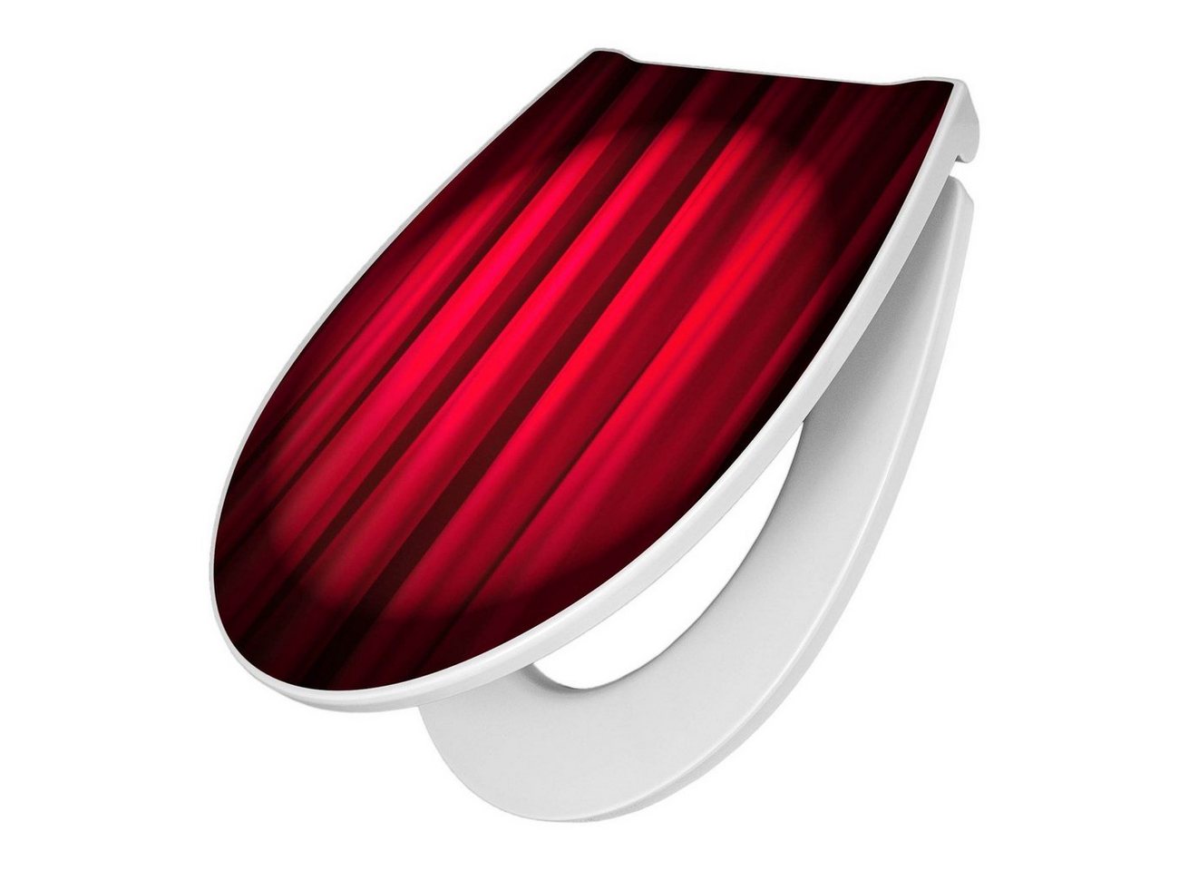 banjado WC-Sitz Motiv Roter Vorhang (umweltfreundliches Material & Take-Off Technologie, Softclose Absenkautomatik), 45 x 38,4 x 4,2cm von banjado