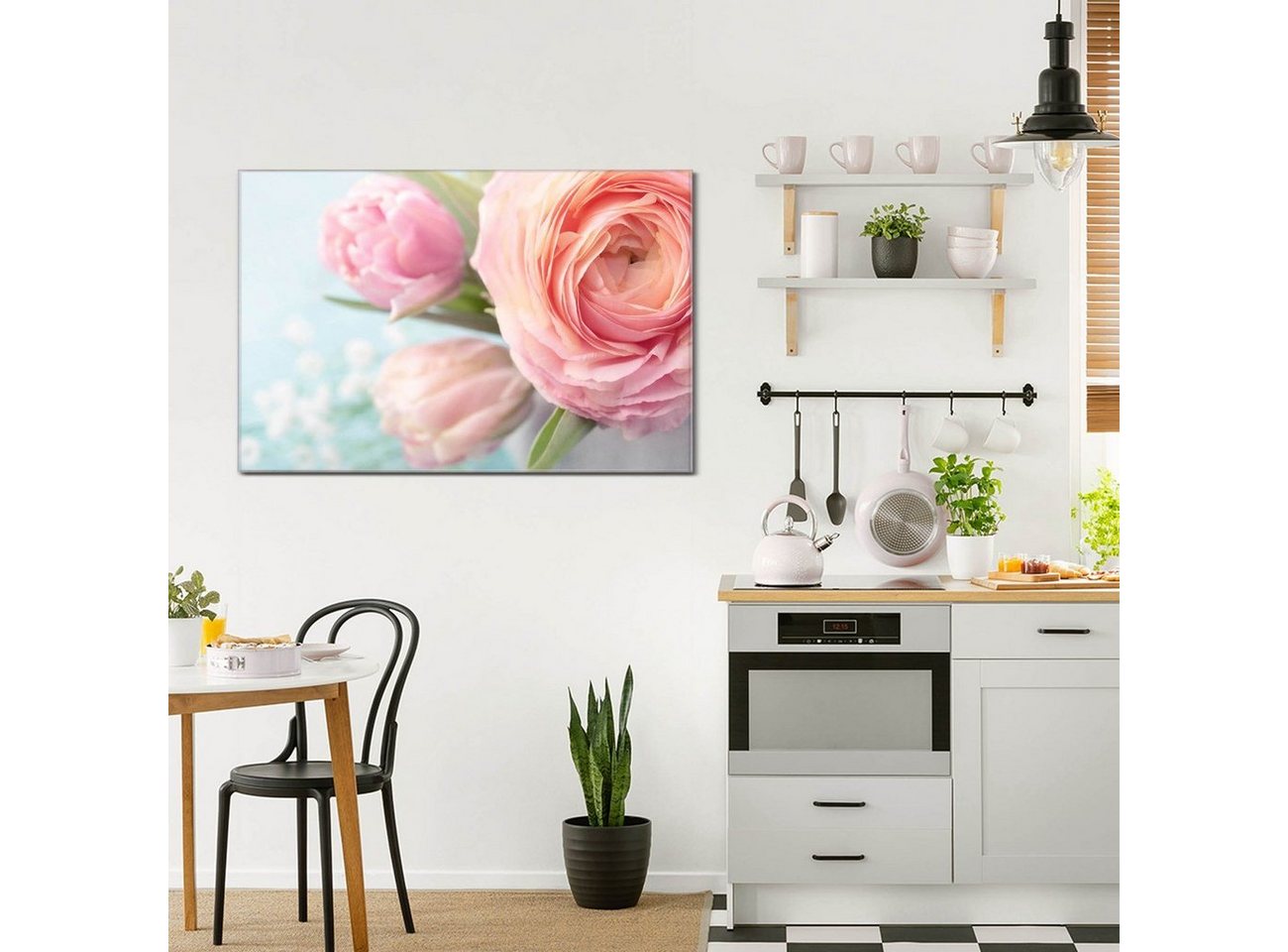 banjado Wandtafel Glas Rosa Tulpe, (gehärtetes Glas, 4 Magnete inklusive) von banjado