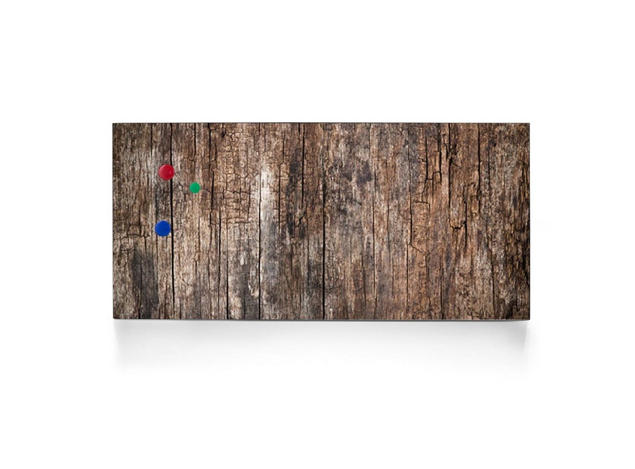 banjado Wandtafel Stahl Altes Holz, (inkl. 4 Magnete, Stahlmagnettafel) von banjado