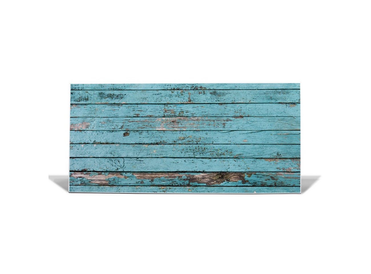 banjado Wandtafel Stahl Blaue Holzlatten, (inkl. 4 Magnete, Stahlmagnettafel) von banjado