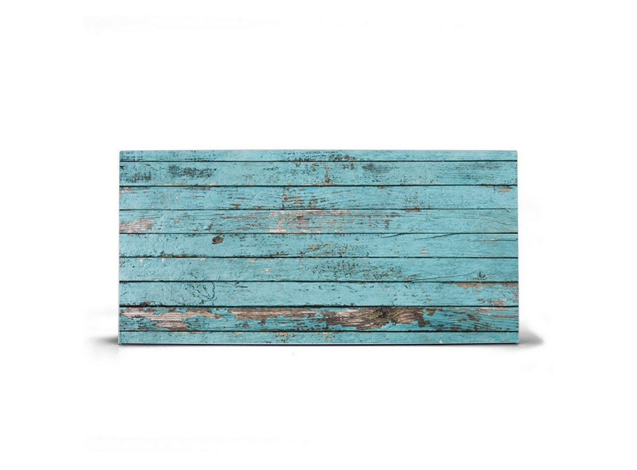 banjado Wandtafel Stahl Blaue Holzlatten, (inkl. 4 Magnete, Stahlmagnettafel) von banjado