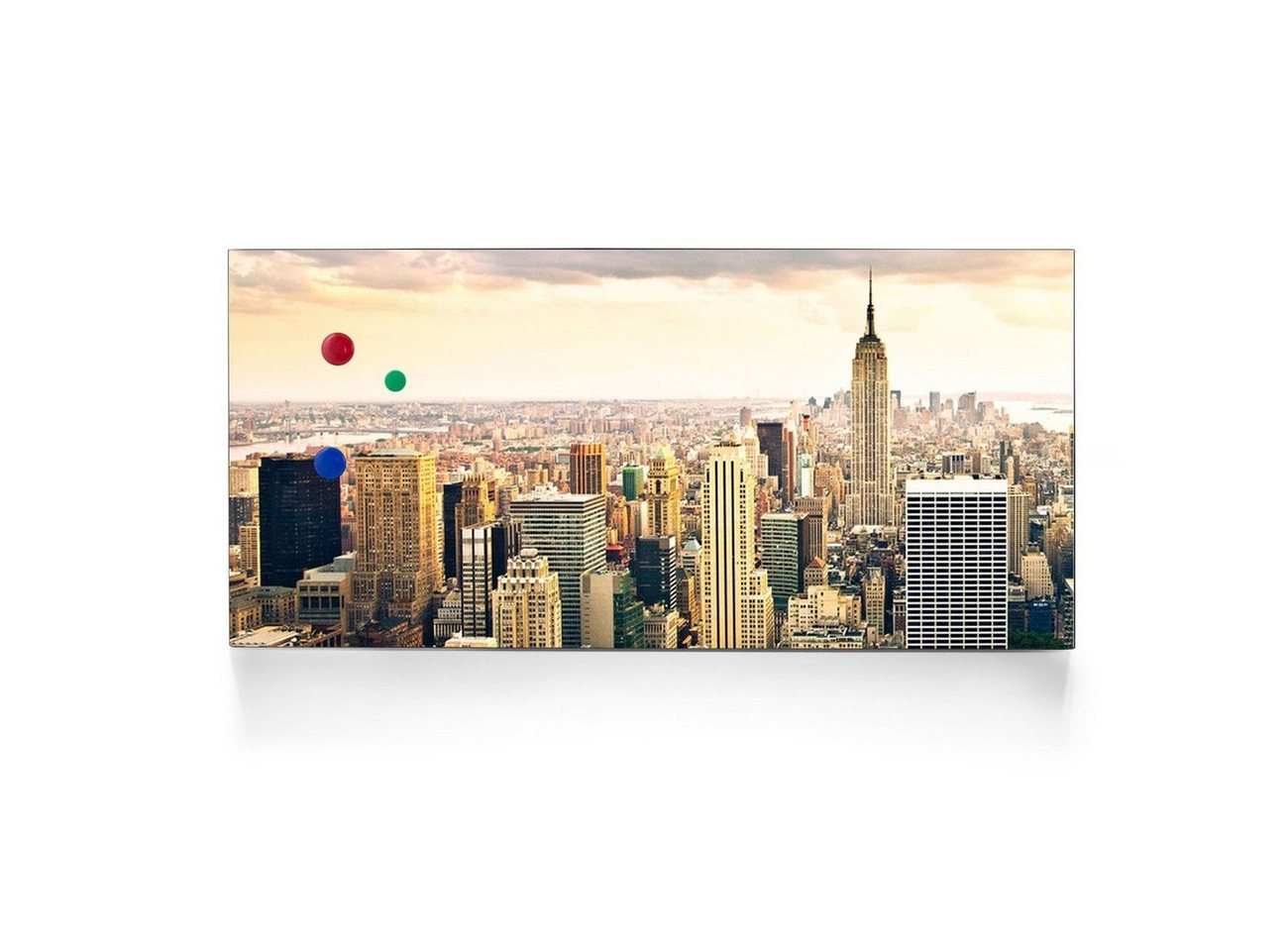 banjado Wandtafel Stahl New York City, (inkl. 4 Magnete, Stahlmagnettafel) von banjado