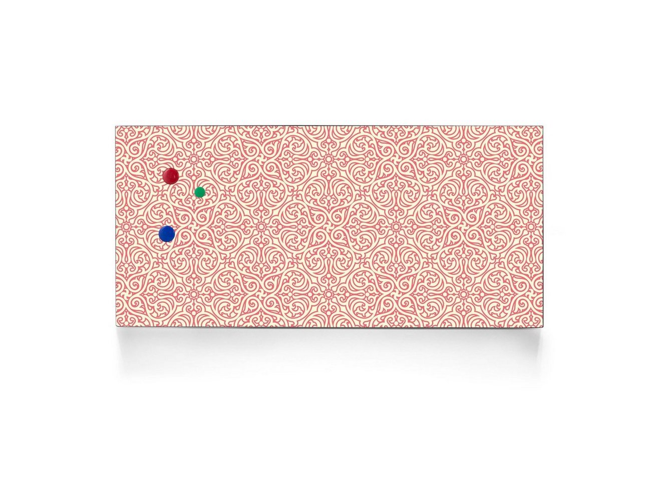 banjado Wandtafel Stahl Rosa Arabesque, (inkl. 4 Magnete, Stahlmagnettafel) von banjado