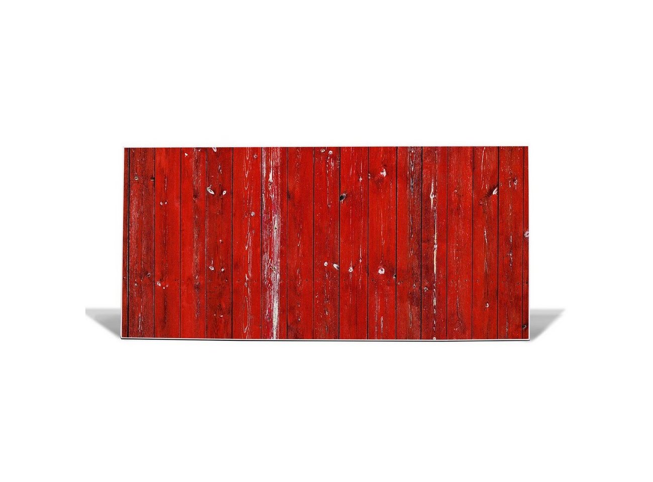 banjado Wandtafel Stahl Rote Holzlatten, (inkl. 4 Magnete, Stahlmagnettafel) von banjado