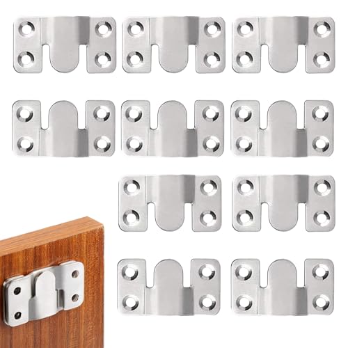 10 Stücke Unterputz Verdeckte Halterung,Sofa Verbinder,Edelstahl Möbelverbinder Haken,Edelstahl Aufhängen Wandhalterung Eisenwaren,Für Sofa Möbel Bilderrahmen Spiegel von banjiabb