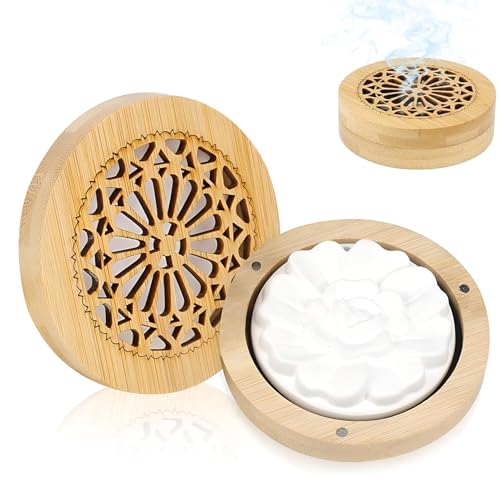 2 Stück Duftsteine für Ätherische Öle,Diffuser Ätherische Öle,Diffusor für Ätherische Öle Klein mit 1Räucherkiste,Diffuser Ätherische Öle Ornament Duftstein,Duftstein für Aromatherapie in Schlafzimmer von banjiabb