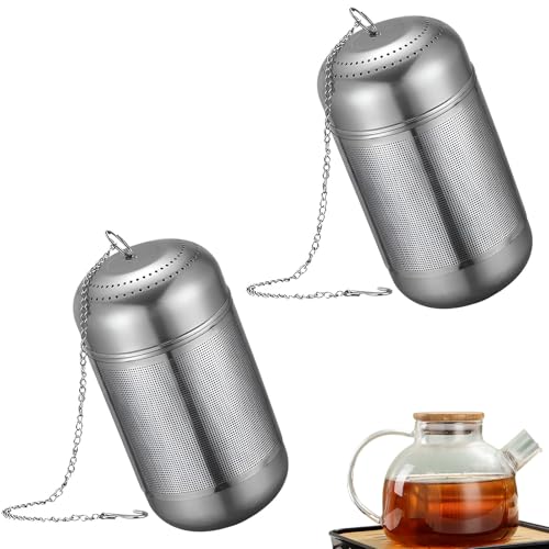 2 Stück Teesieb,Teesieb mit Kettenhaken,Teesieb Für Thermoskanne,Teeei,Teeei Für Losen Tee,Teeei Edelstahl,Teefilter,Tee Sieb,Teefilter Edelstahl,für Tassen,Teeflaschen von banjiabb