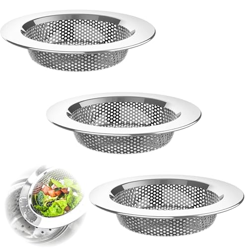 3 Stück Abflusssieb,Abflusssieb Küchenspüle,Waschbecken Sieb,Bodenabflusssieb Edelstahl,Abflusssieb Dusche,Haarsieb Dusche,Haarsieb,Sink Strainer,Haarsieb Waschbecken,Waschbecken Sieb Küche von banjiabb