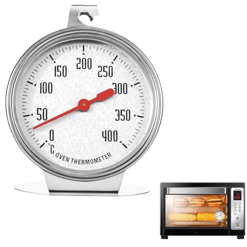 Backofenthermometer,Ofenthermometer Für Backofen,Backofenthermometer Innen, 7 Cm Messbereich 0°C Bis 400°C Edelstahl Ofenthermometer Mit Großem Zifferblatt Zum Backen Bbq & Kochen von banjiabb
