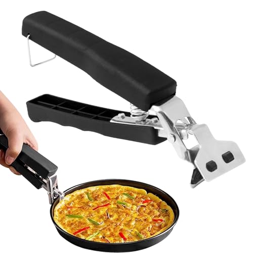 Pizzablechzange für Pizzableche,Pizzablechzange aus Edelstahl,Ofenzange mit Silikonschutz, Mikrowellen-greiferclip Irgendeine Zange Picker für Heiße Schalen, Teller oder Schüsseln von banjiabb