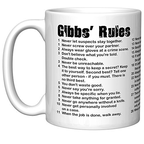 NCIS "Gibbs' Rules" Kaffeetasse, Weiß von banytree