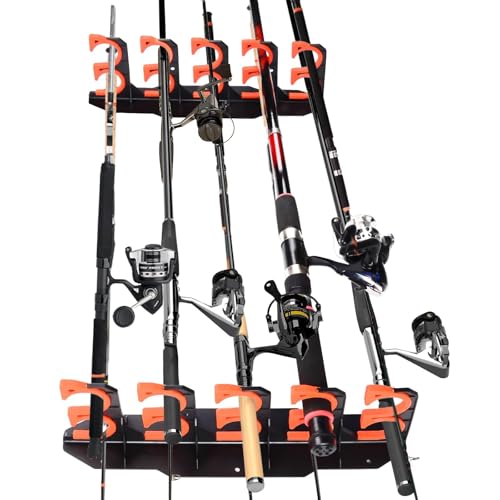 baojielai Wandmontierter Angelrutenplaner zieht 10 Schäfte für Garagenaufbewahrung und Sicherheit baojielai Wandmontierter Angelrutenplaner zieht 10 Schäfte für Garagenaufbewahrung und Sicherheit von baojielai