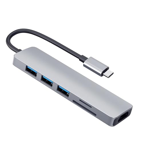 USB C Hub Type C Adapter 6 in 1 USB-C Hub mit HDMI 4K@60hz Ausgang, 2*USB 3.0 Ports/1*USB 2.0 Anschlüsse, SD/Micro Kartenleser, kompatibel für MacBook Pro, XPS und mehr Typ-C-Geräte USB C Hub Type C Adapter 6 in 1 USB-C Hub mit HDMI 4K@60hz Ausgang, 2*USB 3.0 Ports/1*USB 2.0 Anschlüsse, SD/Micro Kartenleser, kompatibel für MacBook Pro, XPS und mehr Typ-C-Geräte von baolongking