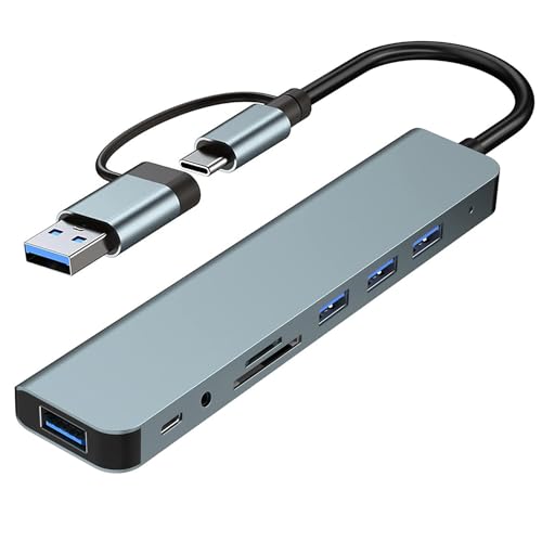 baolongking 8-In-1 USB C Hub, USB-C-Hub mit 4USB-A, USB-C-Datenanschlüsse, SD/TF-Kartenleser, 3,5-mm-Kopfhöreranschluss, USB-C-Hub-Multiport-Adapter für Smartphones, Laptops, iPad Pro baolongking 8-In-1 USB C Hub, USB-C-Hub mit 4USB-A, USB-C-Datenanschlüsse, SD/TF-Kartenleser, 3,5-mm-Kopfhöreranschluss, USB-C-Hub-Multiport-Adapter für Smartphones, Laptops, iPad Pro von baolongking