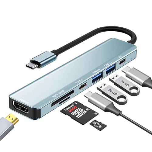 baolongking USB-C-HUB 7in1, USB-C-HUB-Multiport-Adapter mit 100 W PD, 4K HDMI, USB-C und 2 USB-A-Datenanschlüssen, SD- und TF-Karten, USB-Typ-C-Hub für MacBook Air/Pro, iPad Pro, Dell XPS, HP, baolongking USB-C-HUB 7in1, USB-C-HUB-Multiport-Adapter mit 100 W PD, 4K HDMI, USB-C und 2 USB-A-Datenanschlüssen, SD- und TF-Karten, USB-Typ-C-Hub für MacBook Air/Pro, iPad Pro, Dell XPS, HP, von baolongking