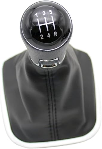baoquan Auto-Schaltknauf Für vw für polo 6R 6C 2009-018 Getriebe Stick Leder Boot(5 speed 1) von baoquan