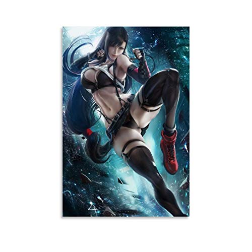 Tifa Lockhart Wasserfarben-Spiel, Leinwand-Kunst-Poster und Wandkunstdruck, Entpuppen sich schließlich die figuren,modernes Familienschlafzimmerdekor, Poster, 30 x 45 cm von baozou