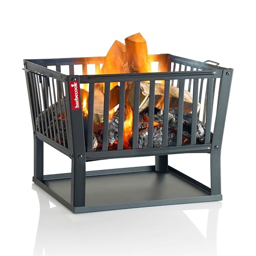 Barbecook Feuerkorb für Holzfeuer eckig lackierter Stahl lang 62-cm breit und 48.5 cm hoch, schwarz von barbecook