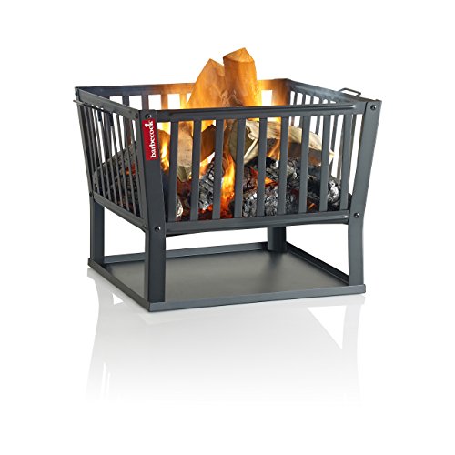 Barbecook Feuerkorb für Holzfeuer eckig lackierter Stahl lang 62-cm breit und 48.5 cm hoch, schwarz von barbecook