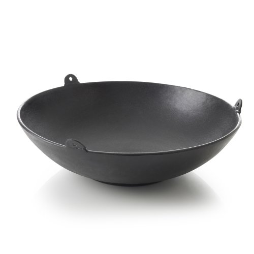 Barbecook Junko Gusseisen Wok zum Befestigen am Schwenkgrill, schwarz, rund, 37 cm von barbecook