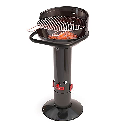 Barbecook Loewy 45 Holzkohlegrille BBQ mit Windschutz, Grillen für 6 Personen, schwarz, 43x43x97cm von barbecook