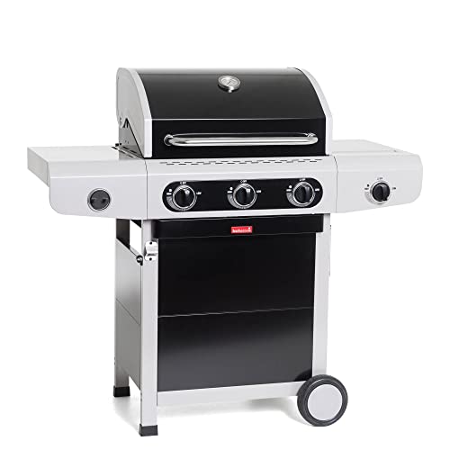 Barbecook Gasgrill Siesta 310 50 MB mit Planchaplatte, 3 Brennern und Seitenbrenner, schwarz, 124x56x119cm von barbecook