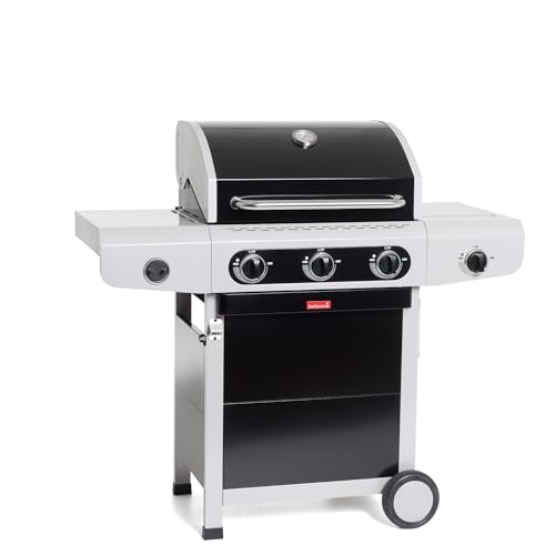 Barbecook Gasgrill-wagen mit Deckel und Grill-thermometer leistungsstark 12kW, schwarz, 124x55,7x118,8 cm von barbecook