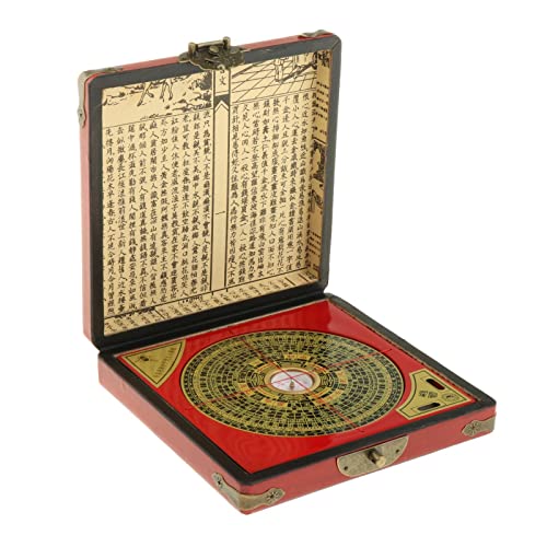 barenx Vintage Feng Shui Chinesischer Kompass mit Leder-Holzdrache Phoenix-Etui von barenx