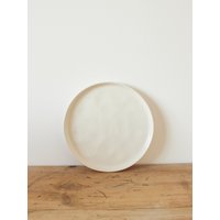 Set Von 2 Kleinen Tellern in Milch - Weißer Keramik Teller Handgemachte Geschirr Handgemachtes Kleiner Steinzeug von bartoncroft
