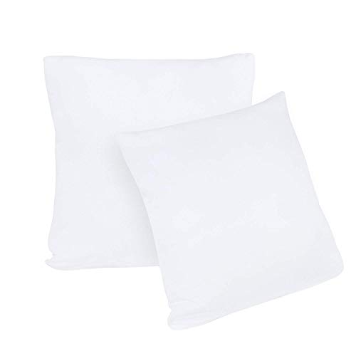 Doppelpack Serie Jersey Kissenbezüge mit Reißverschluss aus 100% Baumwolle in 12 modernen Farben und 5 Größen(40 x 40 cm, Weiß) von basics-for-living
