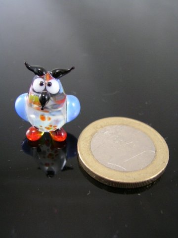 Eule Mini blau - Figur aus Glas Deko Miniatur Glasfigur Glastier Deko Vitrine Vogel Kauz Eule Mini blau - Figur aus Glas Deko Miniatur Glasfigur Glastier Deko Vitrine Vogel Kauz von basticks