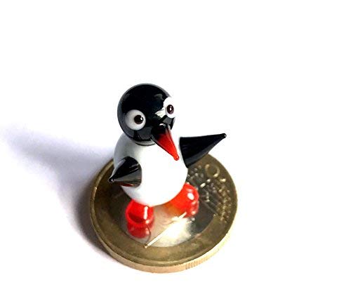 Pinguin Mini - Miniatur Figur aus Glas - Glastier Glasfigur Kleiner Vogel Setzkasten Deko Vitrine von basticks