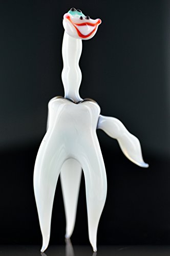Zahn - Glasfigur - Modell Backenzahn Wurm und Karies - Figur aus Glas Deko Vitrine von basticks