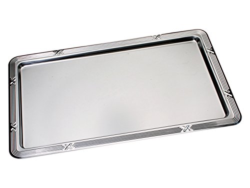 Edelstahl Tablett/Serviertablett/Aufschnitt Tablett/Käseplatte | 53 x 32,5 cm von batania