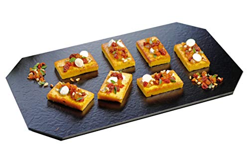 Kunstschieferplatte | Brotzeitplatte | Snack-Platte "Gourmet" rechteckig, groß | 67 x 46 cm von BATANIA