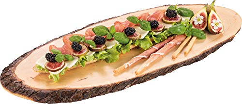 batania Rindenholzbrett, Servierbrett, Vesperbrett, Holz rustikal | Oval L: 48-52 / B:16-20 cm von BATANIA