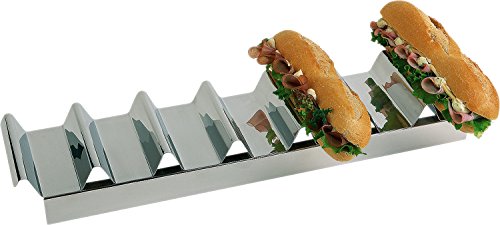 Snackpresenter/Brötchenauslage/Sandwichständer/Baguettepresenter Edelstahl | Gr. 47,5 x 10,5 cm von batania