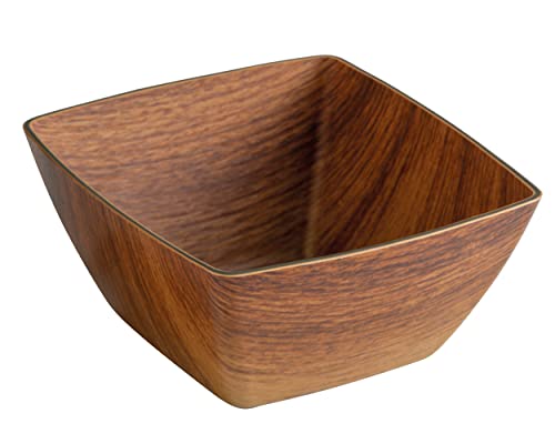 batania Obst- und Salatschüssel | Obstkorb | Kunststoff in Holz-Optik | Große Bowl (Eckig | 3,25 Liter) von batania