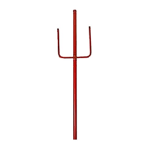 bauCompany24 Absperrleinenhalter Ø 14 x 1200 mm, geriffelt, Neptunhaken aus Stahl, 100% Stahl, Modern, Industriel, Rot, Lackiert, Erdmontage, Baustellen, Veranstaltungen, temporäres Abgrenzen von bauCompany24