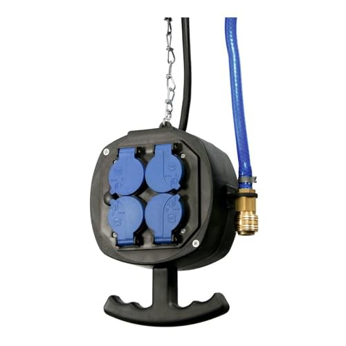 Hängeverteiler 4 x Schuko-Dosen, Klappdeckel, 230V, 16A, mit Druckluft Hängeverteiler 4 x Schuko-Dosen, Klappdeckel, 230V, 16A, mit Druckluft von bauCompany24