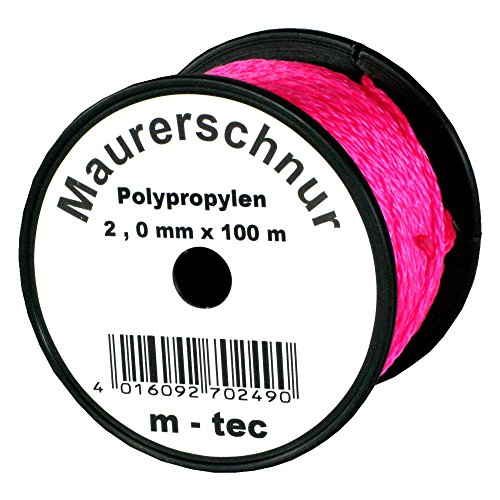 Lot-Maurerschnur 100 m x Ø 2,0 mm Pink-Fluoreszierend von bauCompany24