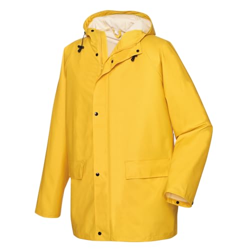 PU-Regenschutz-Jacke gelb, Gr.XL, mit Kapuze PU-Regenschutz-Jacke gelb, Gr.XL, mit Kapuze von bauCompany24